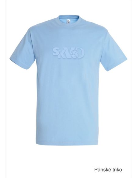 Tričko volnočasové pánské s 3D výšivkou SKVD šedá světlá
