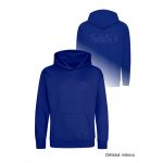 Mikina volnočasová s 3D výšivkou levé prso a záda SKVD bright royal vel. 7-8 let