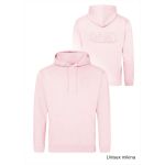 Mikina volnočasová s 3D výšivkou levé prso a záda SKVD baby pink vel. XS