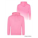 Mikina volnočasová s 3D výšivkou levé prso a záda SKVD candyfloss pink vel. 9-11 let